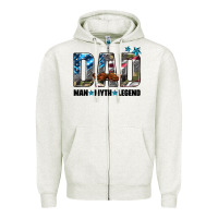 Oatmeal Heather dad man myth legend Zipper Hoodie - HRA Design Shop