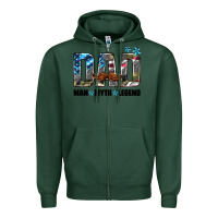 Sports Green dad man myth legend Zipper Hoodie - HRA Design Shop