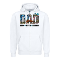 White dad man myth legend Zipper Hoodie - HRA Design Shop