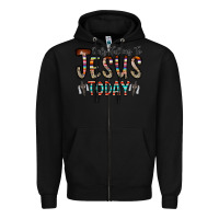 Black only talking jesus today Zipper Hoodie - CowhideDigitalArt