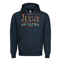 Navy only talking jesus today Zipper Hoodie - CowhideDigitalArt