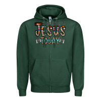 Sports Green only talking jesus today Zipper Hoodie - CowhideDigitalArt