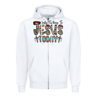 White only talking jesus today Zipper Hoodie - CowhideDigitalArt