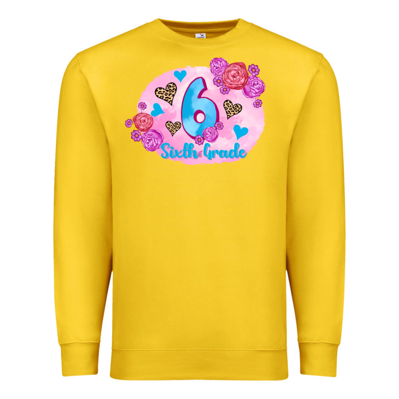 Back To School Flowers Sixth Grade 3200x2400 Premium Sweatshirt by AdoDesignShop | Teevron