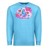 Ocean Blue back to school flowers sixth grade 3200x2400 Premium Sweatshirt - AdoDesignShop