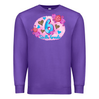 Purple back to school flowers sixth grade 3200x2400 Premium Sweatshirt - AdoDesignShop