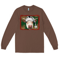 Chestnut christmas cow with background Long Sleeve Tee - RanaPortraitStore