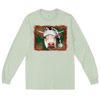 Matcha christmas cow with background Long Sleeve Tee - RanaPortraitStore