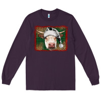 Plum christmas cow with background Long Sleeve Tee - RanaPortraitStore