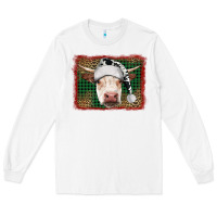 White christmas cow with background Long Sleeve Tee - RanaPortraitStore