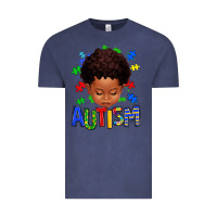 Vintage Denim autism afro kid full face Vintage Tee - texasbilliewilder