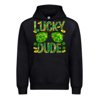 Black Lucky Dude St Patricks Urban Hoodie - BundleAndBundleShop