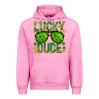 Fuchsia Pink Lucky Dude St Patricks Urban Hoodie - BundleAndBundleShop