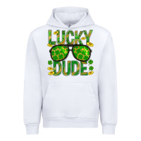 White Lucky Dude St Patricks Urban Hoodie - BundleAndBundleShop