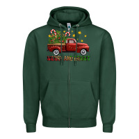 Sports Green Merry And Bright Christmas Trees Truck Zipper Hoodie - FaDigitalArtStudio