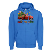 True Royal Merry And Bright Christmas Trees Truck Zipper Hoodie - FaDigitalArtStudio