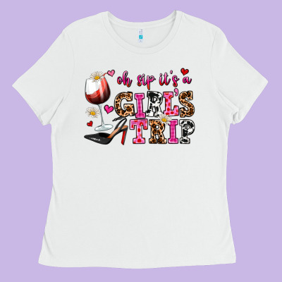 Oh Sip Its A Girls Trip Ladies Tee Designed By Adodesignshop