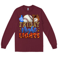 Burgundy friday night lights baseball Long Sleeve Tee - Zillion Design Studio