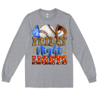 Heather Grey friday night lights baseball Long Sleeve Tee - Zillion Design Studio
