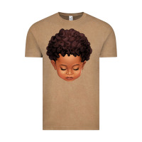 Vintage Coffee cute afro boy Vintage Tee - texasbilliewilder
