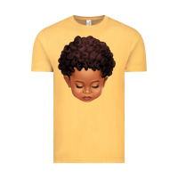 Vintage Mustard cute afro boy Vintage Tee - texasbilliewilder