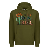 Army Green raisin hell cowboy cactus Premium Hoodie - MaliasSmallBusiness