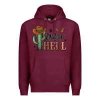Burgundy raisin hell cowboy cactus Premium Hoodie - MaliasSmallBusiness