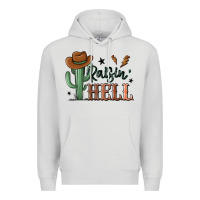 Dove Grey raisin hell cowboy cactus Premium Hoodie - MaliasSmallBusiness