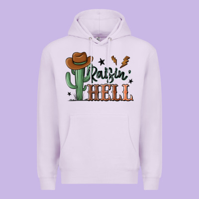 Raisin Hell Cowboy Cactus Premium Hoodie Designed By Maliassmallbusiness