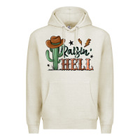 Oatmeal Heather raisin hell cowboy cactus Premium Hoodie - MaliasSmallBusiness