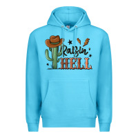 Ocean Blue raisin hell cowboy cactus Premium Hoodie - MaliasSmallBusiness