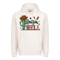 Pale Pink raisin hell cowboy cactus Premium Hoodie - MaliasSmallBusiness