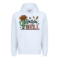 White raisin hell cowboy cactus Premium Hoodie - MaliasSmallBusiness