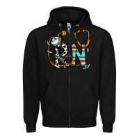Black rn nurse Zipper Hoodie - CowhideDigitalArt