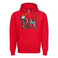 Red rn nurse Zipper Hoodie - CowhideDigitalArt