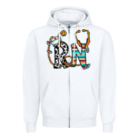 White rn nurse Zipper Hoodie - CowhideDigitalArt