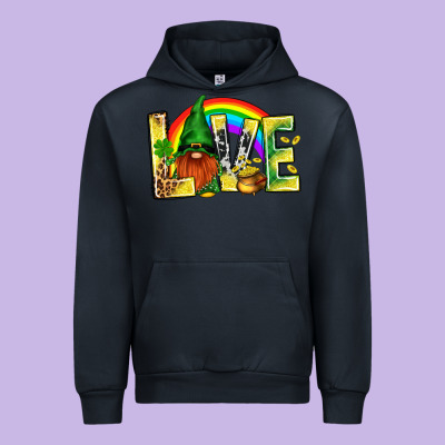 St. Patricks Love With Gnome Urban Hoodie Designed By Bundleandbundleshop