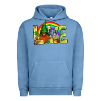 Pigment Pebble Blue St. Patricks Love With Gnome Urban Hoodie - BundleAndBundleShop
