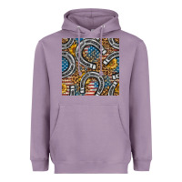 Lavender American Flag Horseshoe Deamless Pattern Heavyweight Hoodie - BundleAndBundleShop