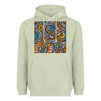 Matcha American Flag Horseshoe Deamless Pattern Heavyweight Hoodie - BundleAndBundleShop