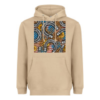 Mushroom American Flag Horseshoe Deamless Pattern Heavyweight Hoodie - BundleAndBundleShop