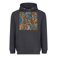 Smoke American Flag Horseshoe Deamless Pattern Heavyweight Hoodie - BundleAndBundleShop