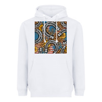 White American Flag Horseshoe Deamless Pattern Heavyweight Hoodie - BundleAndBundleShop