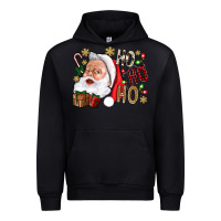 Black Santa Ho Ho Ho With Gift Box Urban Hoodie - BundleAndBundleShop