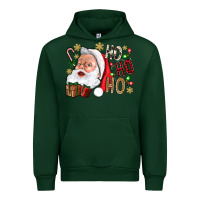 Forest Green Santa Ho Ho Ho With Gift Box Urban Hoodie - BundleAndBundleShop