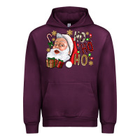 Mauve Wine Santa Ho Ho Ho With Gift Box Urban Hoodie - BundleAndBundleShop