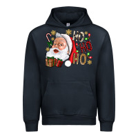 Navy Santa Ho Ho Ho With Gift Box Urban Hoodie - BundleAndBundleShop