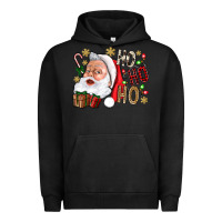 Pigment Black Santa Ho Ho Ho With Gift Box Urban Hoodie - BundleAndBundleShop