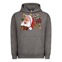 Pigment Tornado Santa Ho Ho Ho With Gift Box Urban Hoodie - BundleAndBundleShop