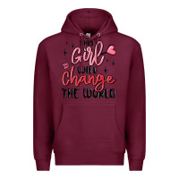 Burgundy this girl will change the world Premium Hoodie - MaliasSmallBusiness